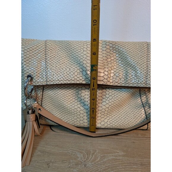 Coach Cream Park Python Embossed Leather Hobo F24383 Animal Print Shoulder Bag - Picture 8 of 11